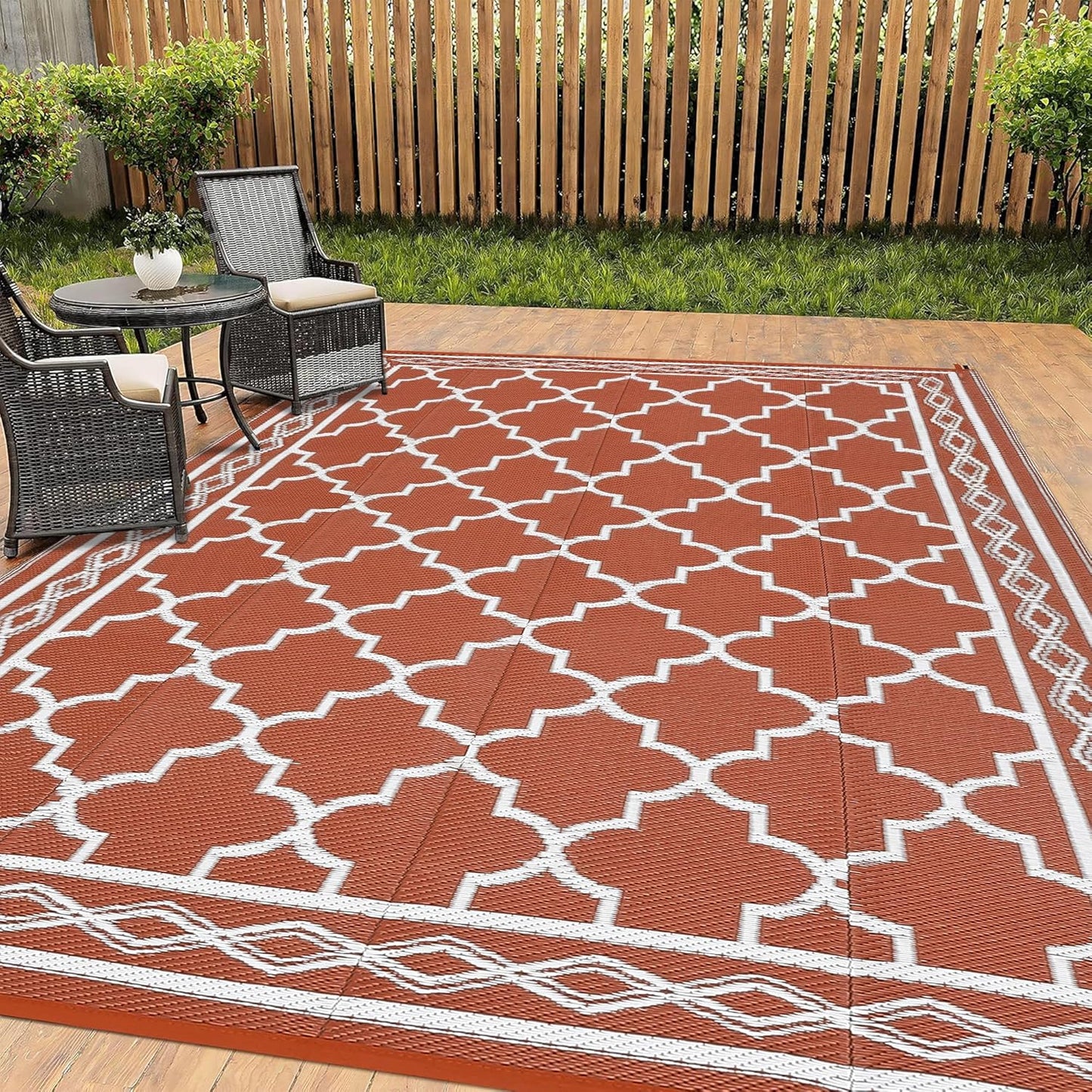Outdoor Rug Carpet Waterproof 9x18 for Patio and Camping