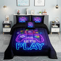 Gaming Comforter Sets Queen 6PCS Purple Bedding Set for Boys - Soft