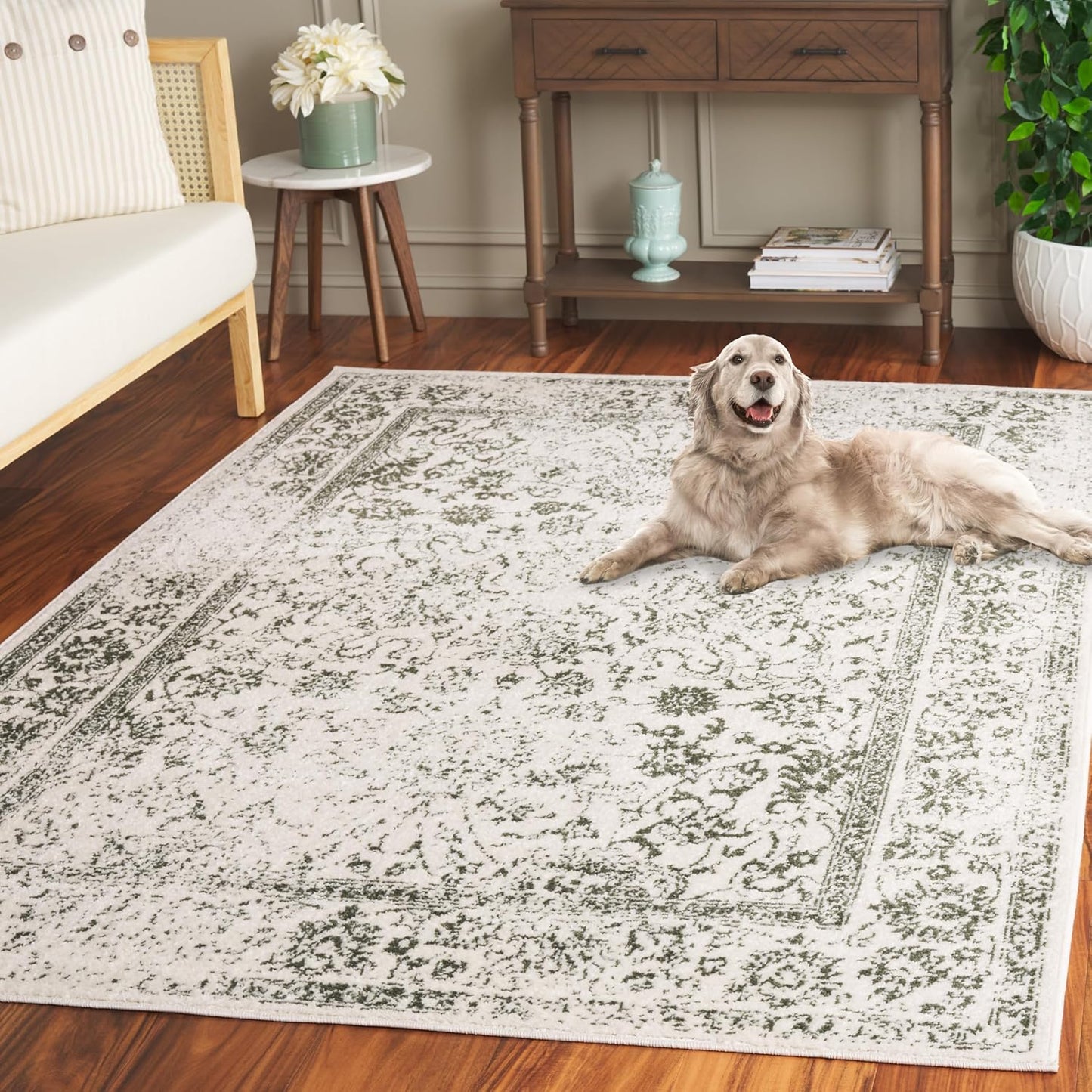 SAFAVIEH Area Rug 8x10 - Adirondack Collection in Ivory & Green
