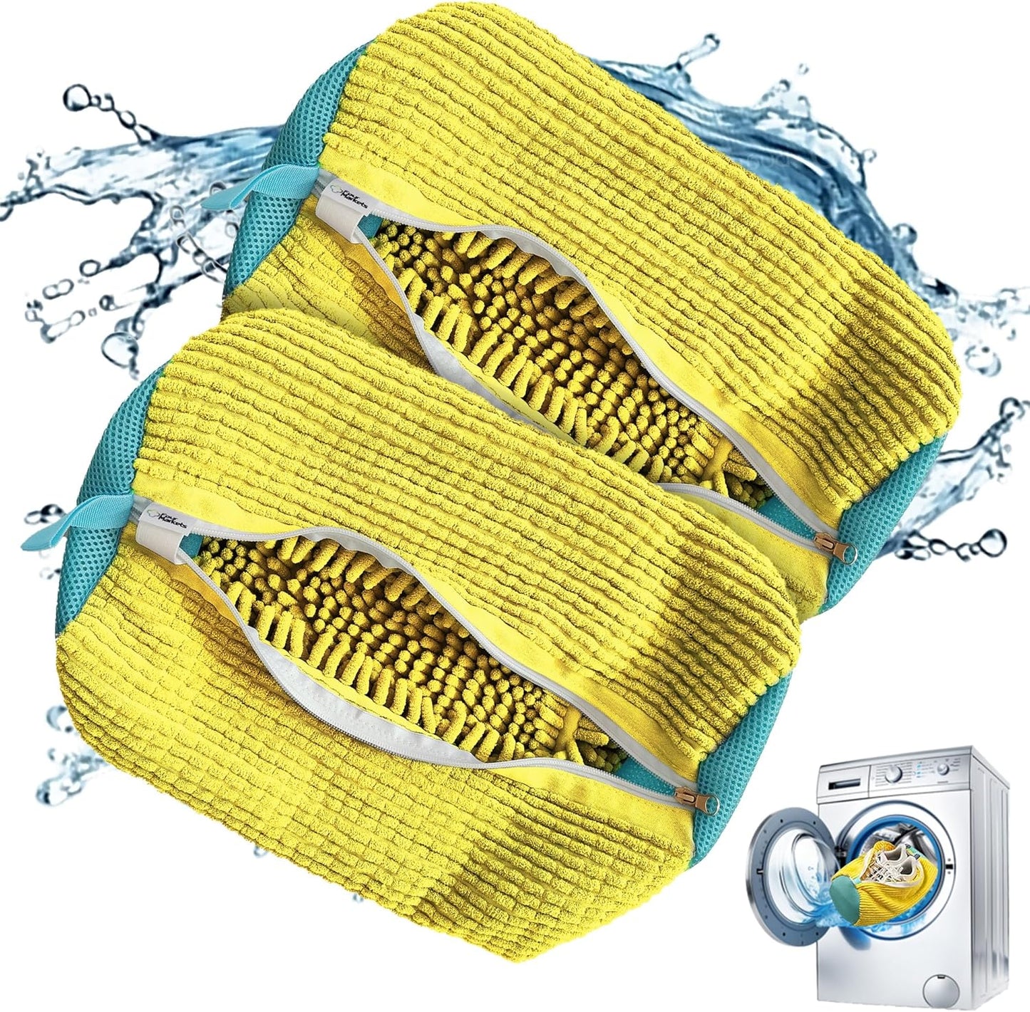 360 Shoe Wash Bag & Brush Set - All Sizes (Yellow) 