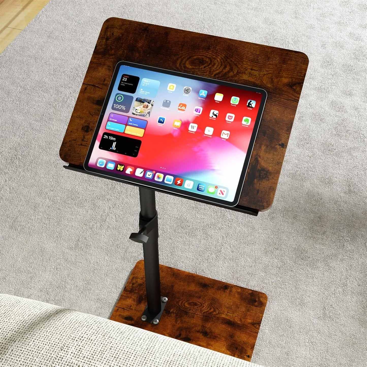 Sofa Armrest Tray Table for Couch - 360 Swivel Adjustable Design