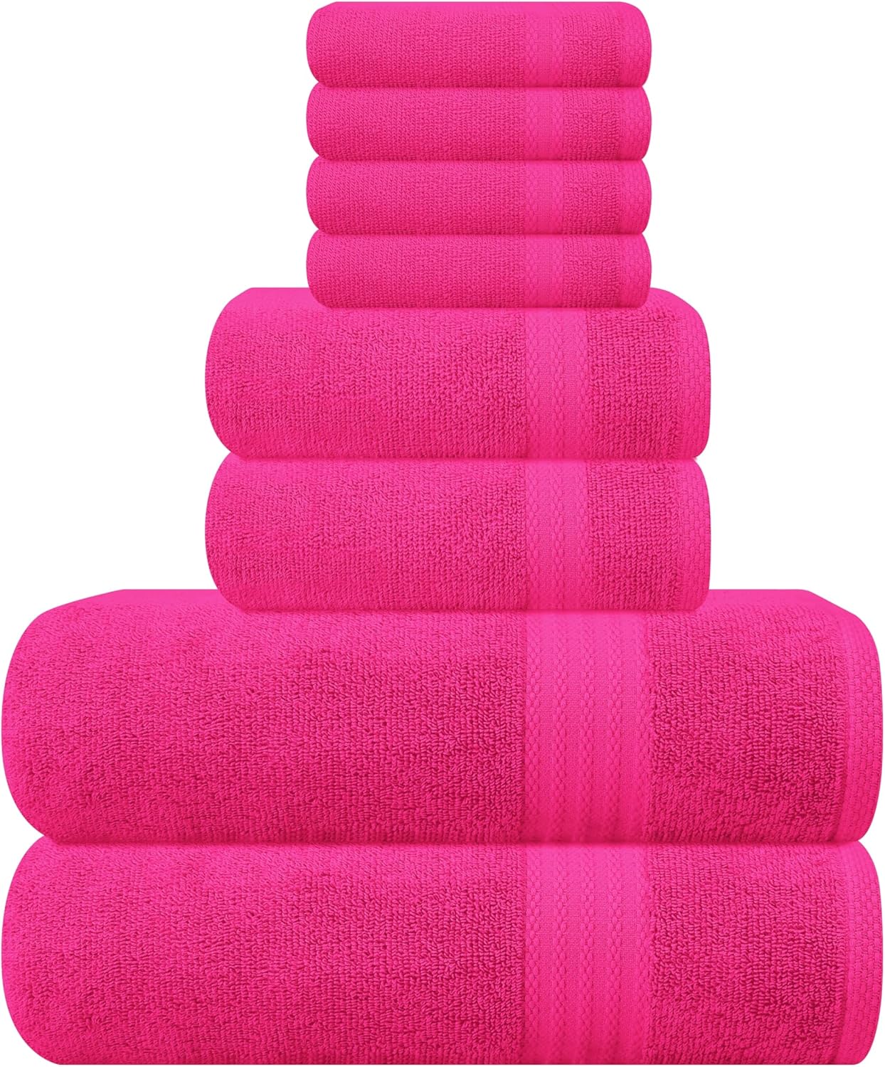 GLAMBURG Ultra Soft 8-Piece Towel Set for Everyday Use