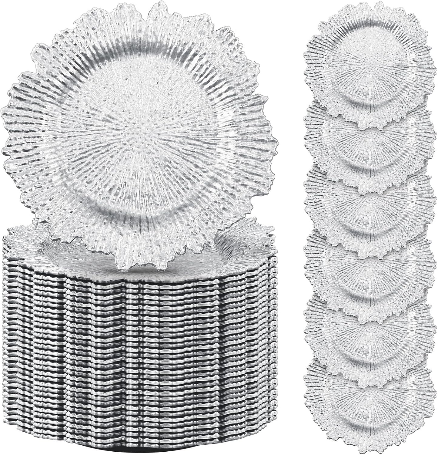 Elegant 100 Pcs Reef Charger Plates for Weddings and Events