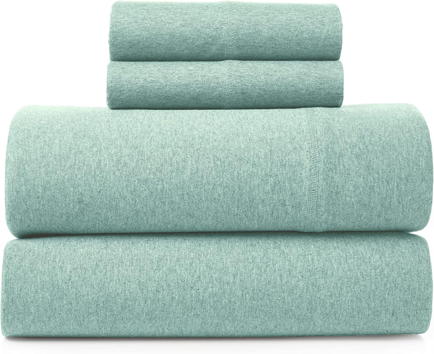 Jersey Sheets King Size Set - Soft Knit Cotton Blend Comfort