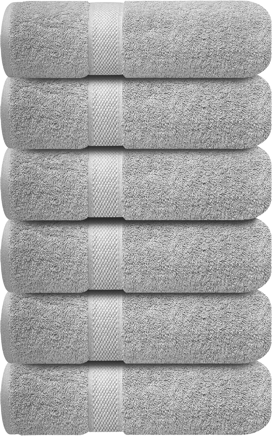 Luxury 100% Ring-Spun Cotton Hand Towels Set of 6 for Bath