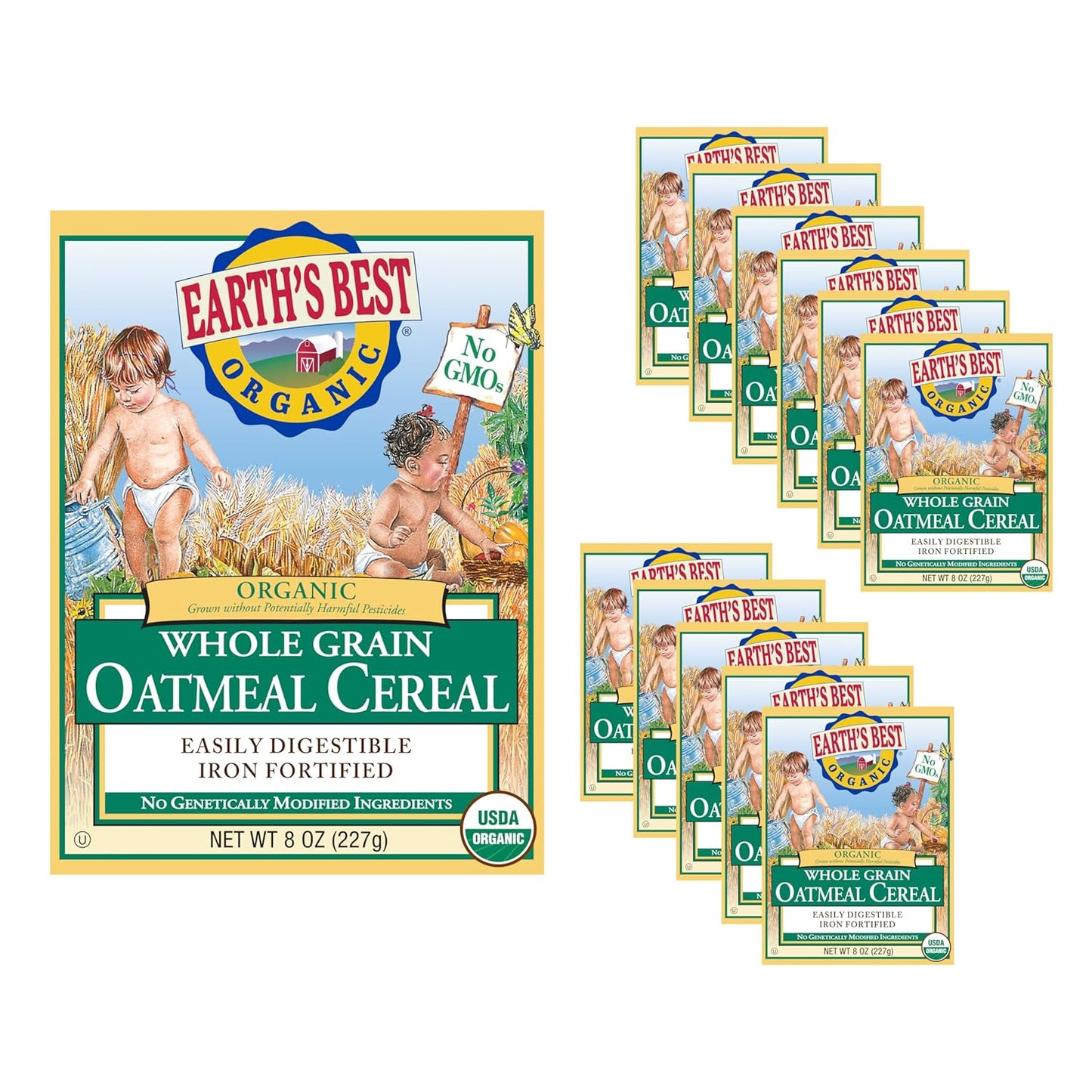 Earth's Best Organic Baby Food Whole Grain Oatmeal Cereal