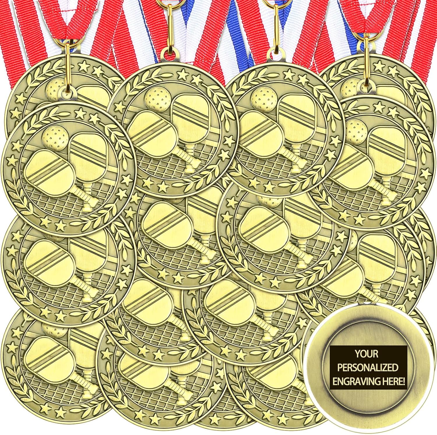 36 Pcs 2ft' Gold Medals for Sports Awards and Participation Gifts