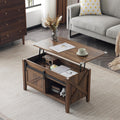 VINGLI Farmhouse Lift Top Coffee Table Rustic Grey with Storage