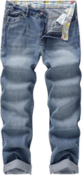 Men's Non-Stretch Straight-Leg Denim Jeans Regular Fit - Classic Look