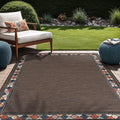 Beverly Rug Outdoor Rug 10x14 Brown - Durable Washable Patio Rug