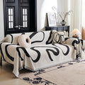 Boho Couch Cover Super Soft Slipcover for 2-3 Cushion Sofa - Black