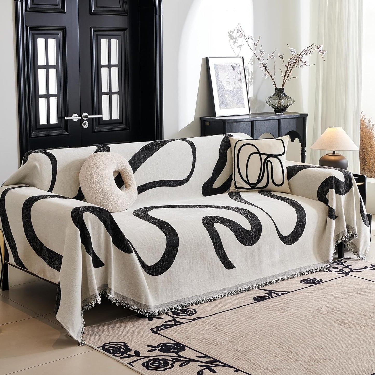 MYSKY HOME Couch Cover for 3 Cushion Sofa, Soft & Washable