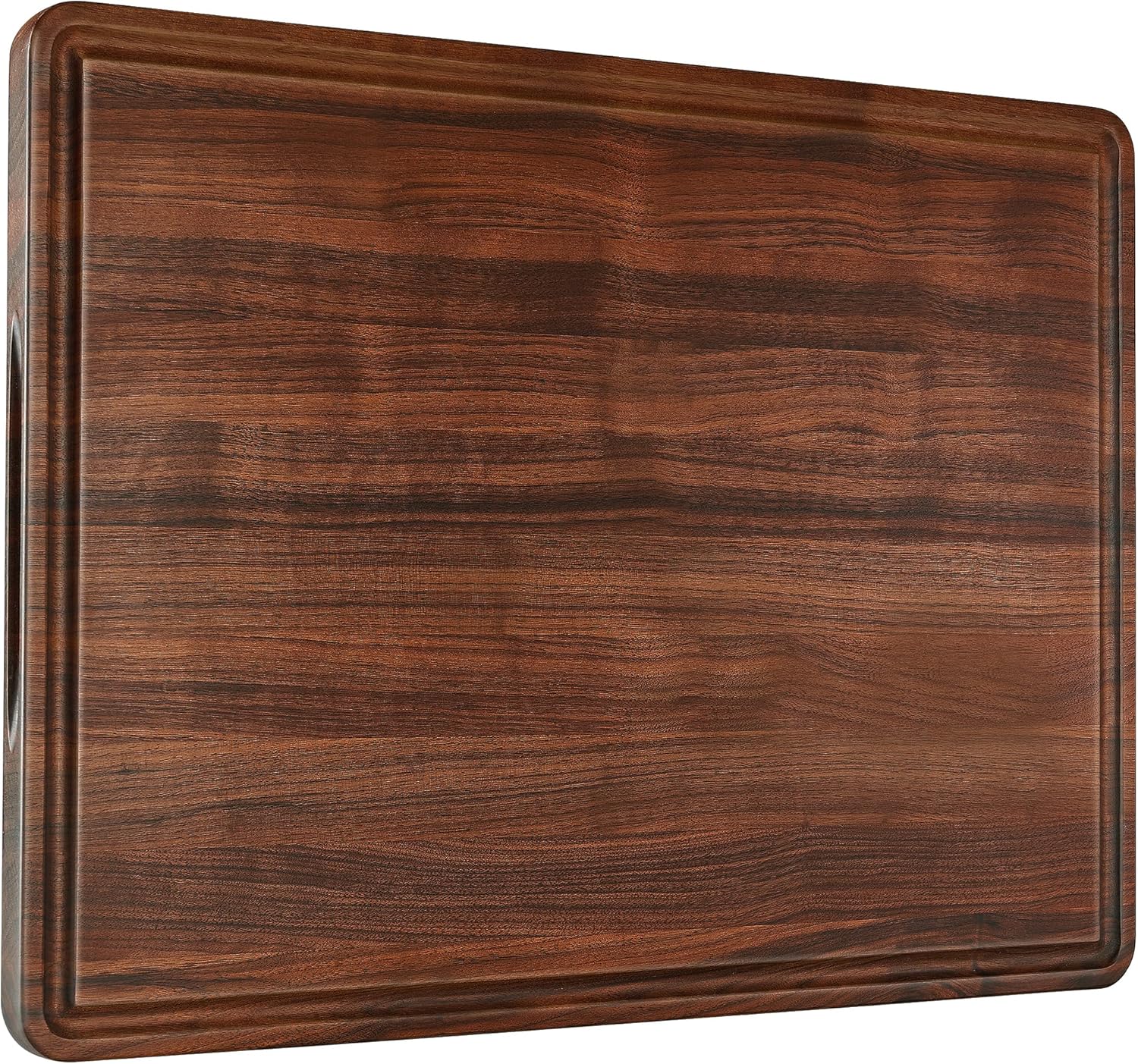 Walnut Wood Cutting Board with Juice Groove and Handles