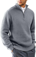 Men's Quarter-Zip Sweater Textured-Knit Mock Neck (Style HVL1)