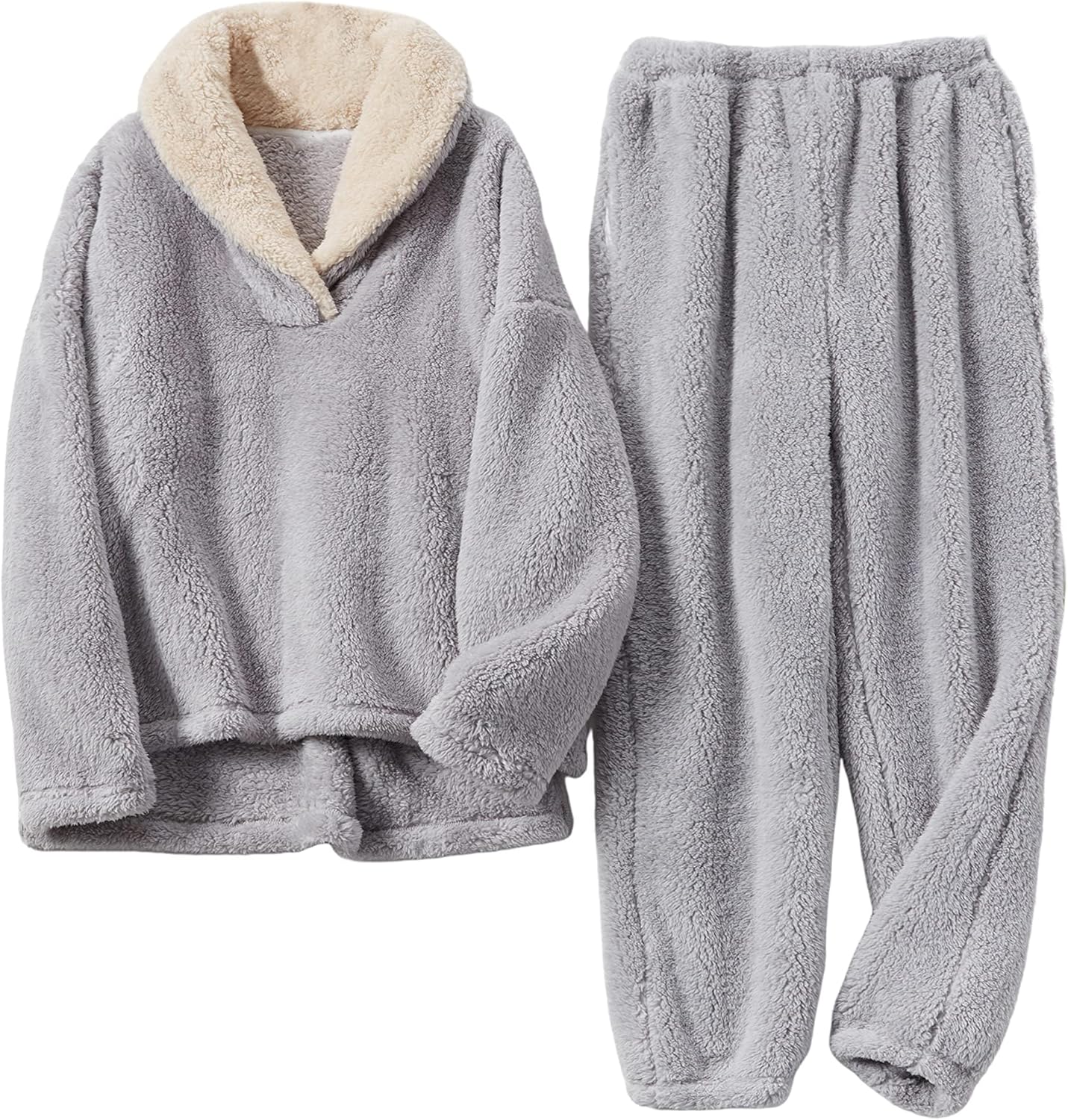 Fluffy Pajamas Set for Women by Springrain - Cozy Fleece Pjs