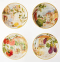 Piazzette 9.25in Soup/Pasta Bowls Set of 4 - Hand Painted Ceramic