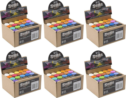 Soho Urban Artist Jumbo Pastel Sidewalk Chalk Set of 20 Colors