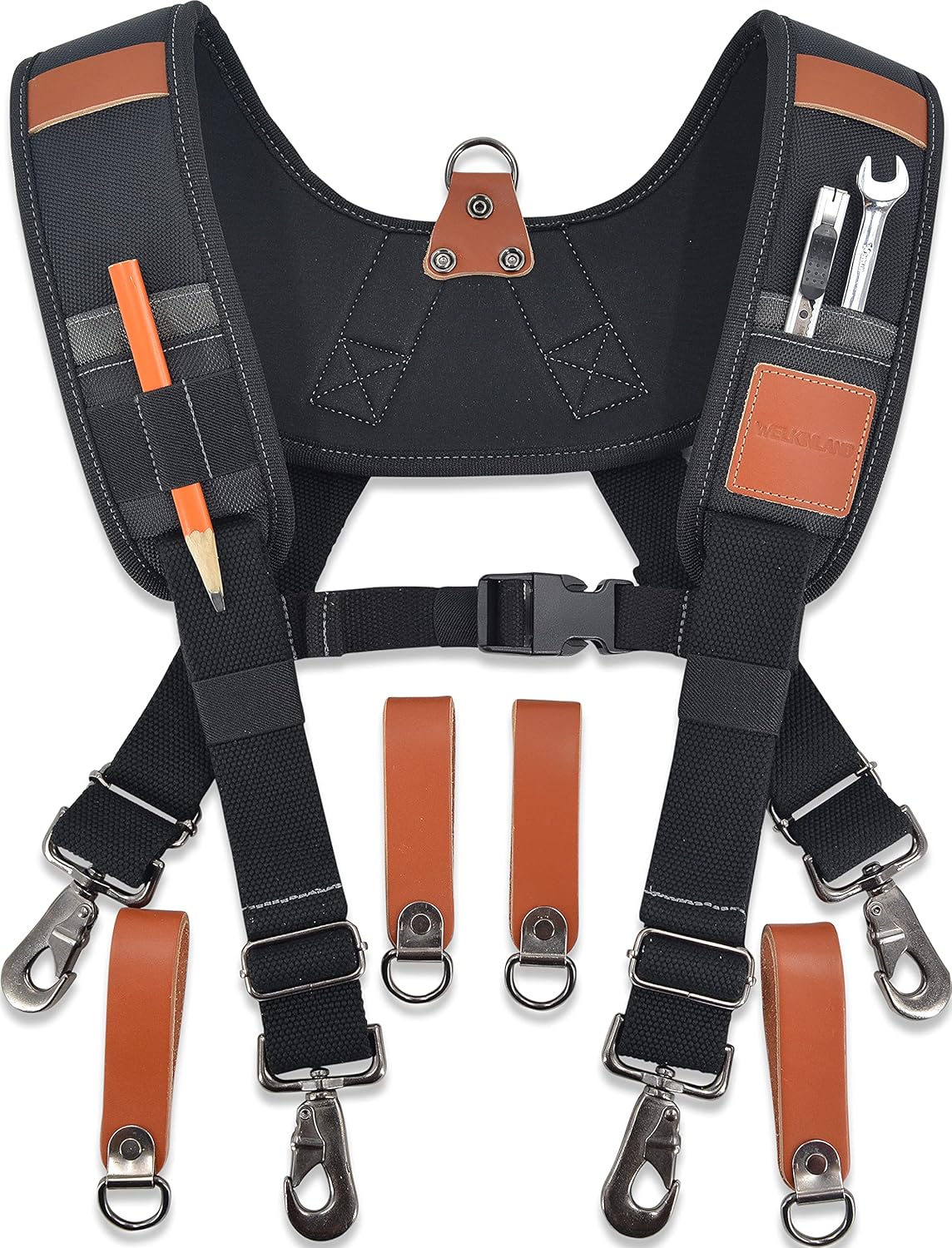 Heavy-Duty Leather Tool Belt Suspenders for Comfort and Durability