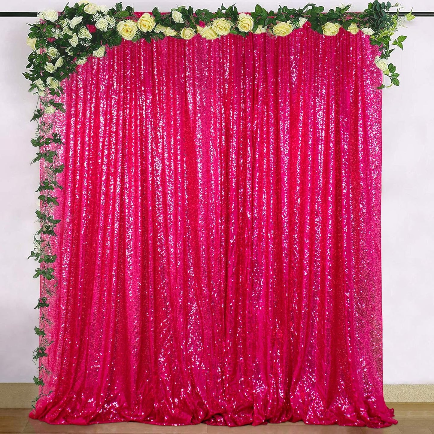 Stunning Hot Pink Sequin Backdrop for Weddings and Events
