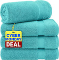 Turquoise Turkish Bath Towels 4 Piece Set - Extra Large 600 GSM