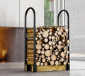 Firewood Holder Rack Adjustable Log Stand - Heavy-Duty Steel