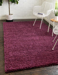 Unique Loom Solid Shag Area Rug 7 ft 1 in x 10 ft - Eggplant Purple
