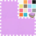 Purple qqpp EVA Rubber 18-Tile Interlocking Foam Play Mat - Baby