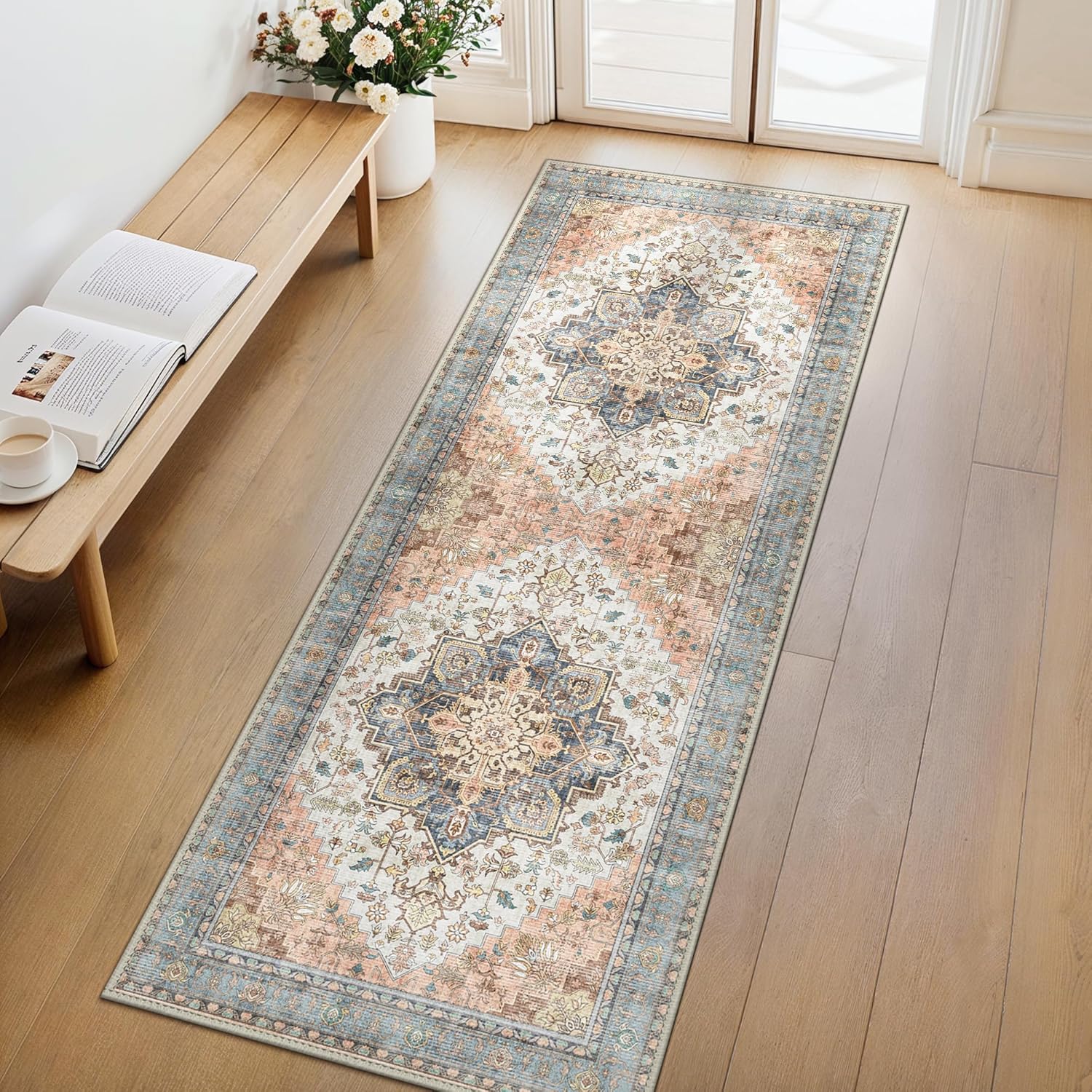 GENIMO 2x5 Runner Rugs for Hallway - Vintage Non Slip Design
