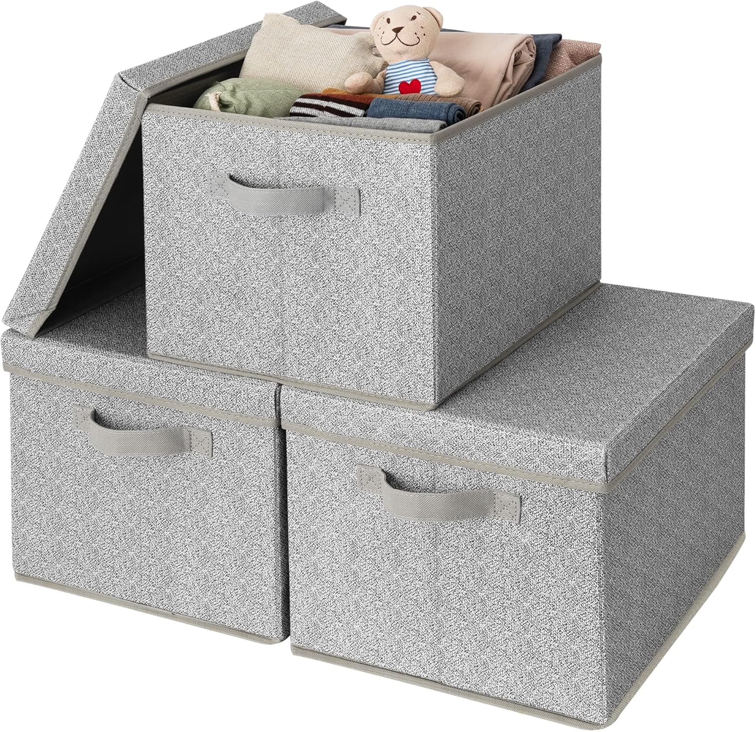 Extra Large Fabric Storage Boxes with Lids for Organizing