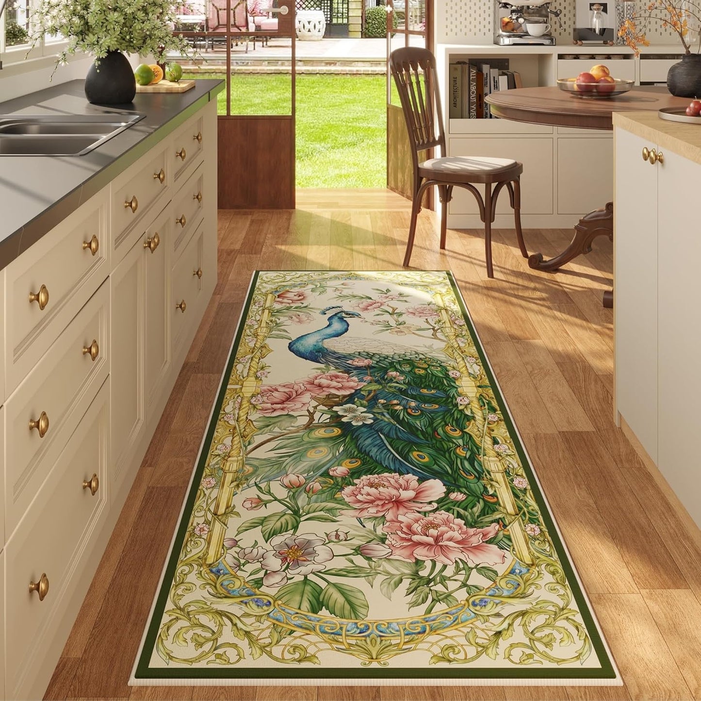 Runner Rug for Kitchen 2ftx6ft Washable Non Slip Soft Floral Design