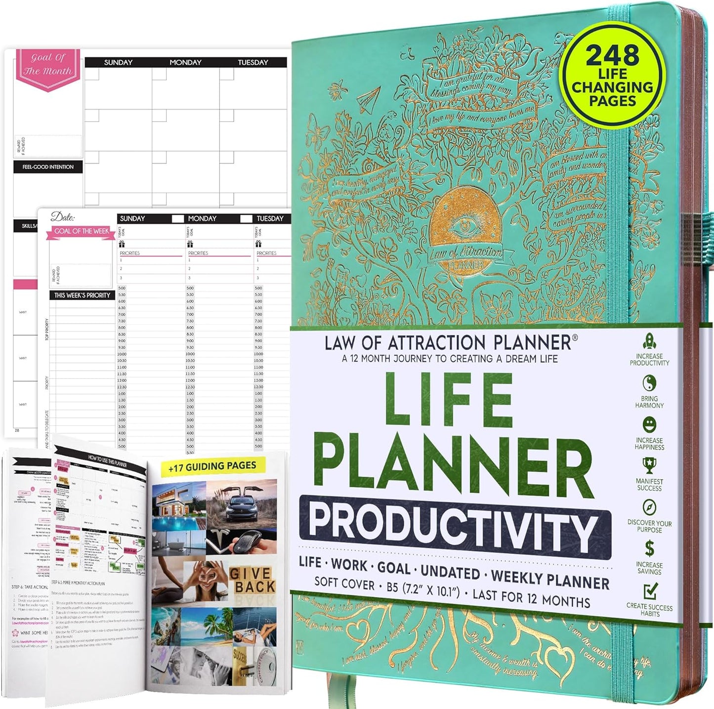 Law of Attraction Planner for Goal Setting & Productivity Boost