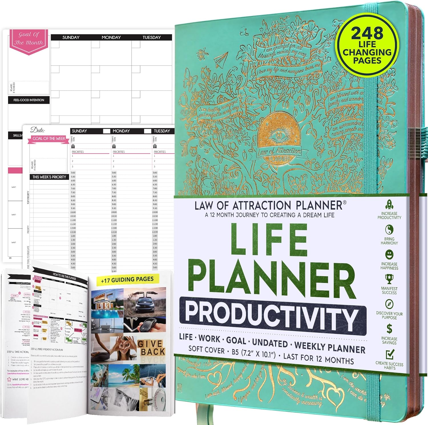 Law of Attraction Planner for Goal Setting & Productivity Boost