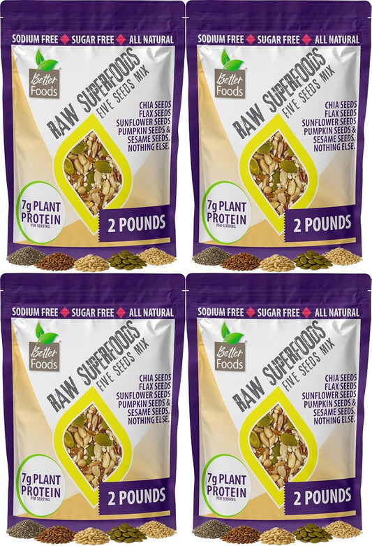 BetterFoods Raw Superfoods Five Seeds Mix 4-Pack for Health