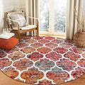 Moroccan Machine Washable Round Rug 5ft 3in Ft - Non-Slip Colorful