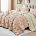 MUXHOMO Reversible Floral Duvet Cover Queen Size Set for Comfort