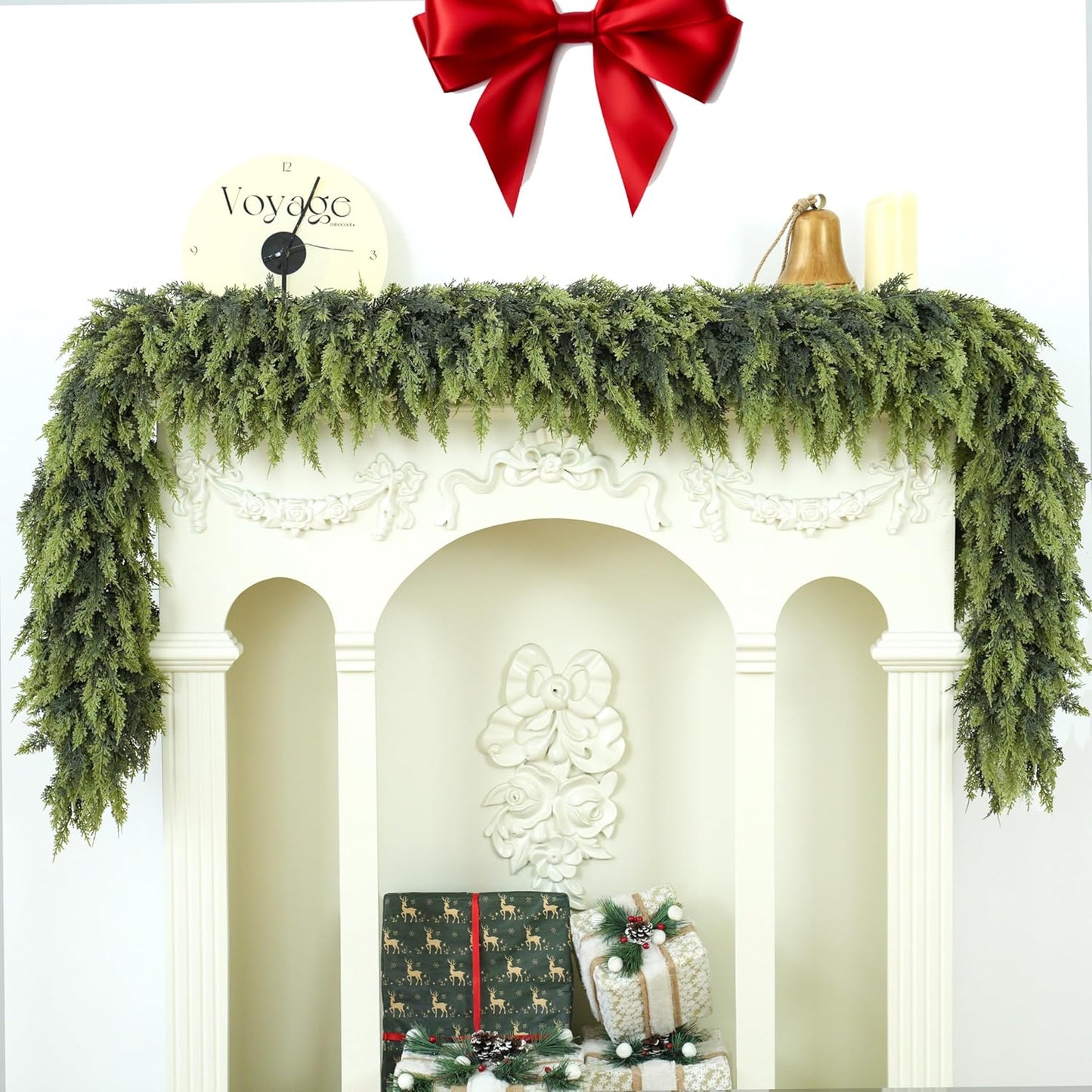 9FT Christmas Cedar Garland for Lush Holiday Decor and Charm