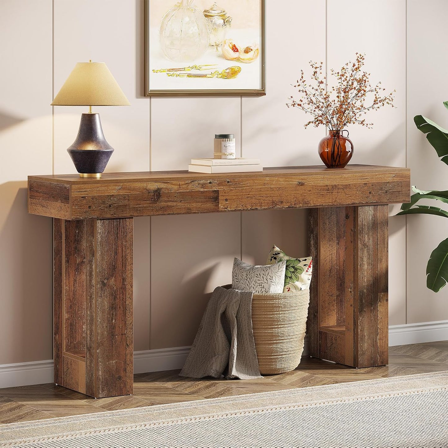 Tribesigns 63-Inch Long Console Table for Farmhouse Decor