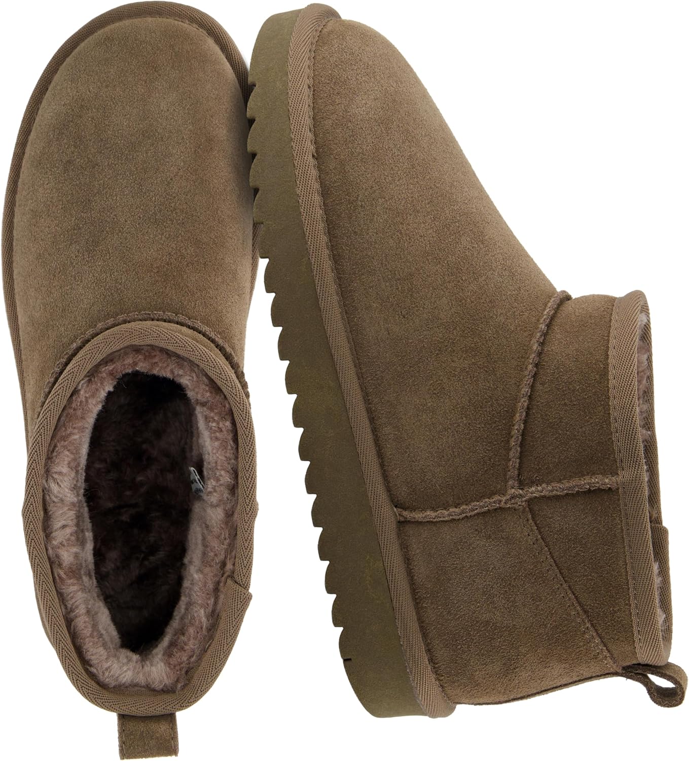CUSHIONAIRE Hip-3 Genuine Suede Leather Ankle Boots for Women