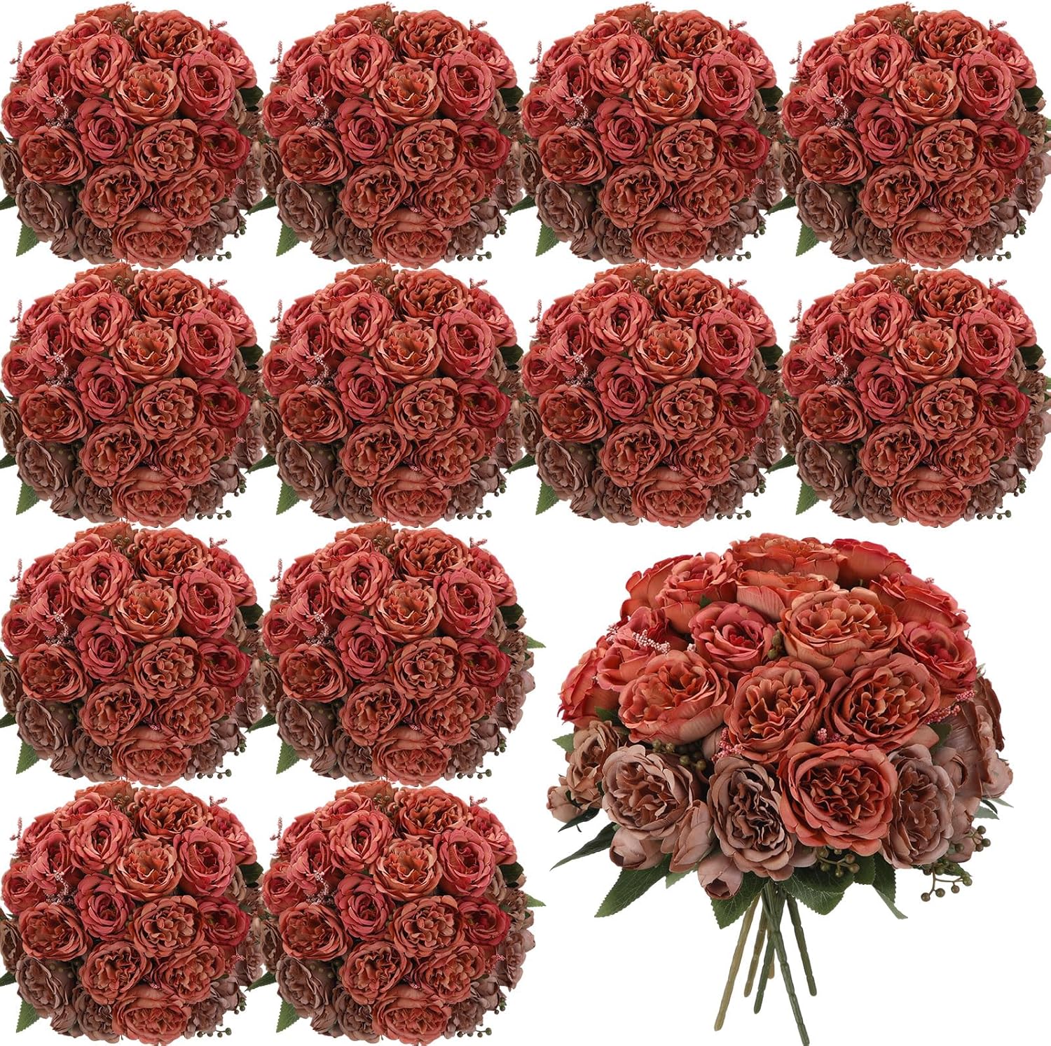 Geosar 16 Bundles Artificial Peonies Flowers for Home Decor