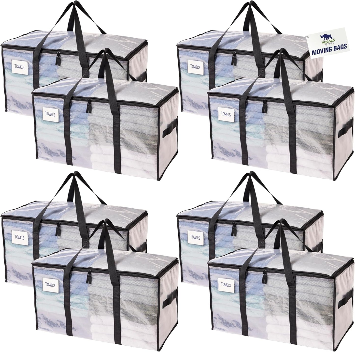 RUGGED RHINO Heavy Duty Extra Large Moving Bags for Storage