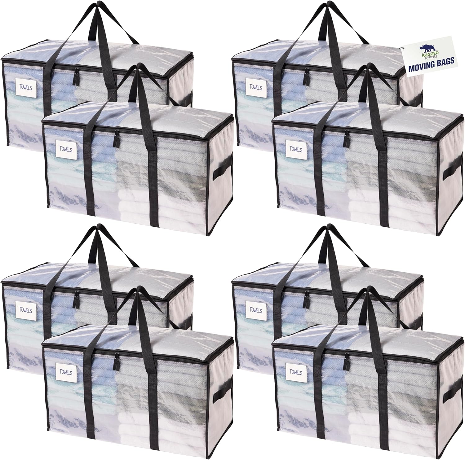RUGGED RHINO Heavy Duty Extra Large Moving Bags for Storage
