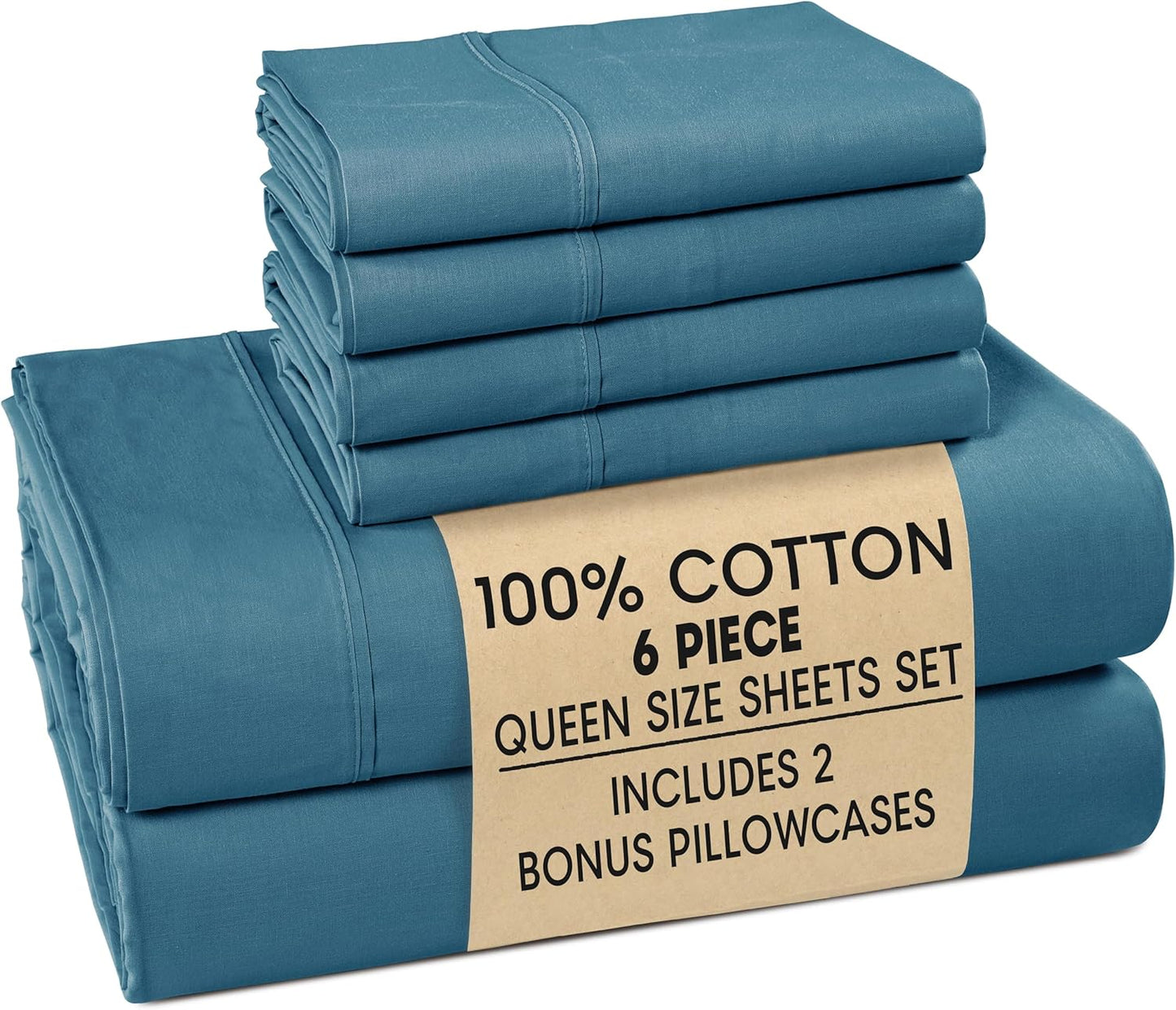 Casa Platino 100% Cotton Queen Size Sheet Set for Comfort