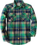 Dubinik Flannel Shirt for Men Long Sleeve Casual Snap Button - Soft