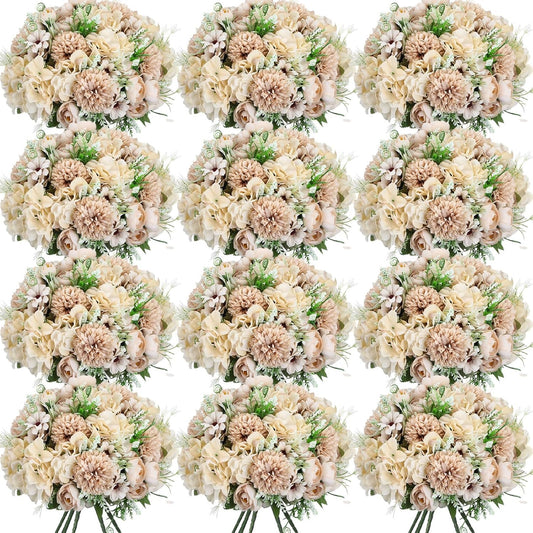 Tigeen 24 Bundles Peonies Artificial Flowers for Home Decor