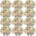 Tigeen 12 Bundles Peonies Artificial Flowers Bouquet - Lifelike Coffee