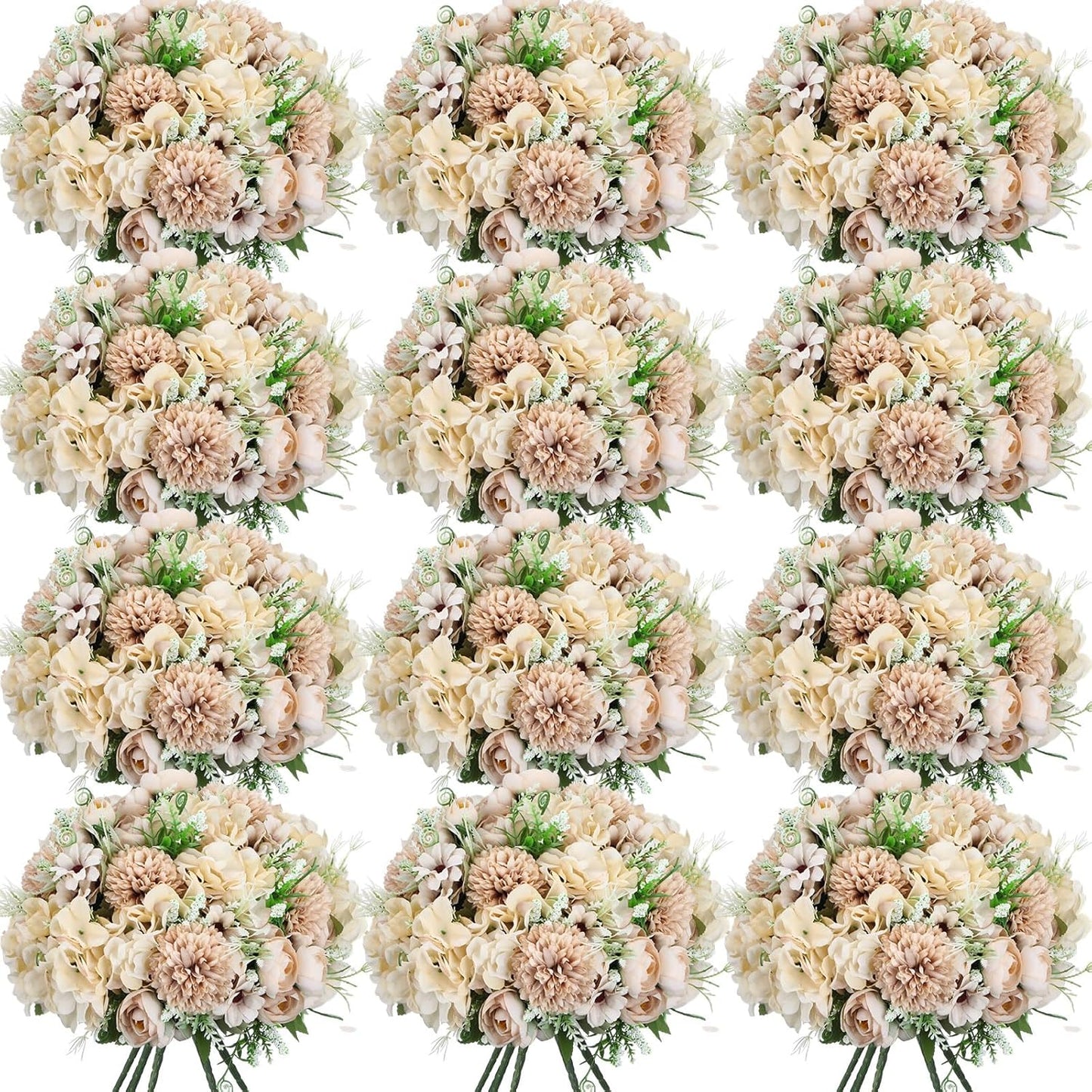 12 Bundles Peonies Artificial Flowers for Wedding Decor