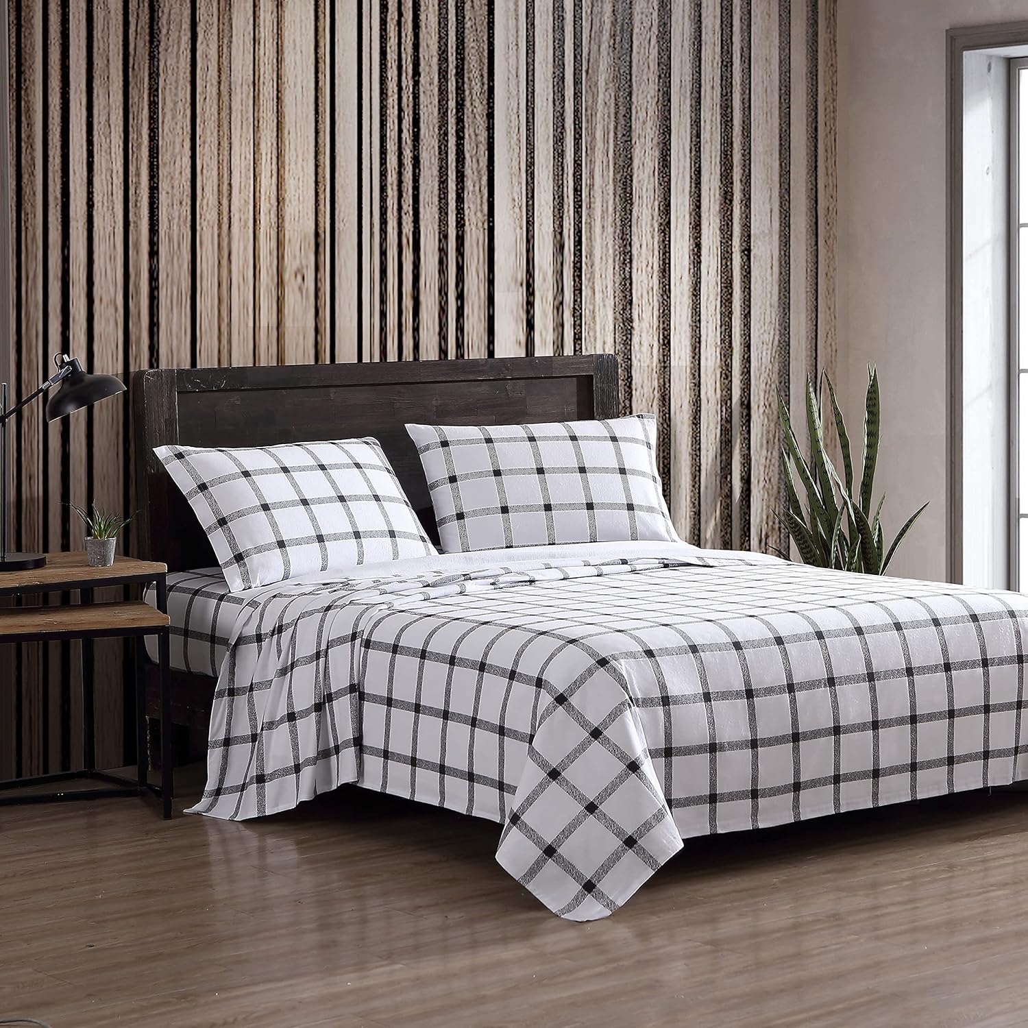Eddie Bauer King Sheets Set - Cozy Cotton Flannel Bedding