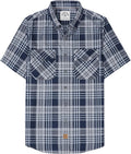 Mens Bamboo Viscose Short Sleeve Button Down Shirt - Soft Vintage Fit