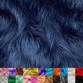 60 in Wide Faux Fur Fabric by the Yard - Navy Super Soft Mohair