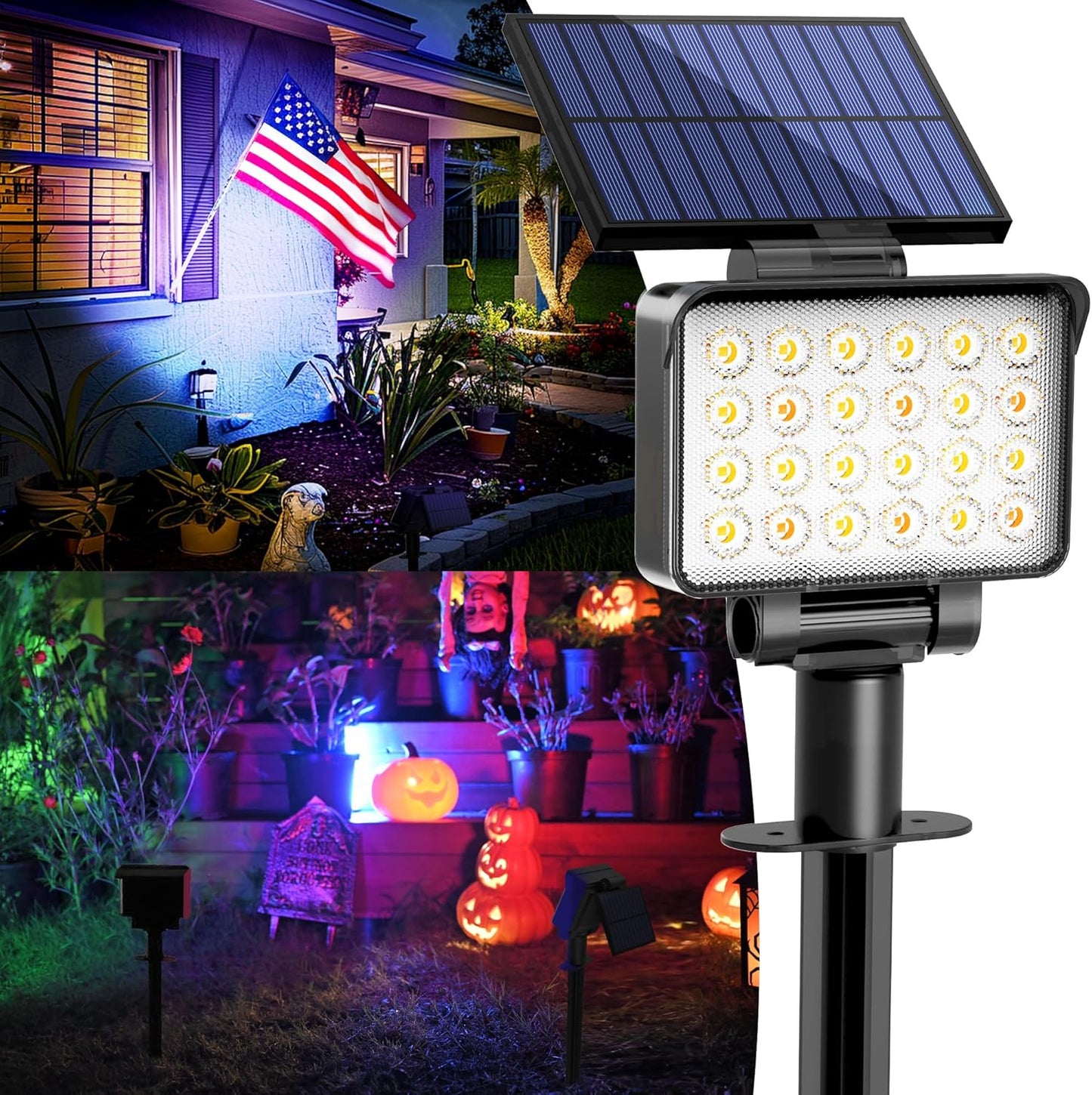 Color Changing Solar Spot Lights for Outdoor Garden and Yard